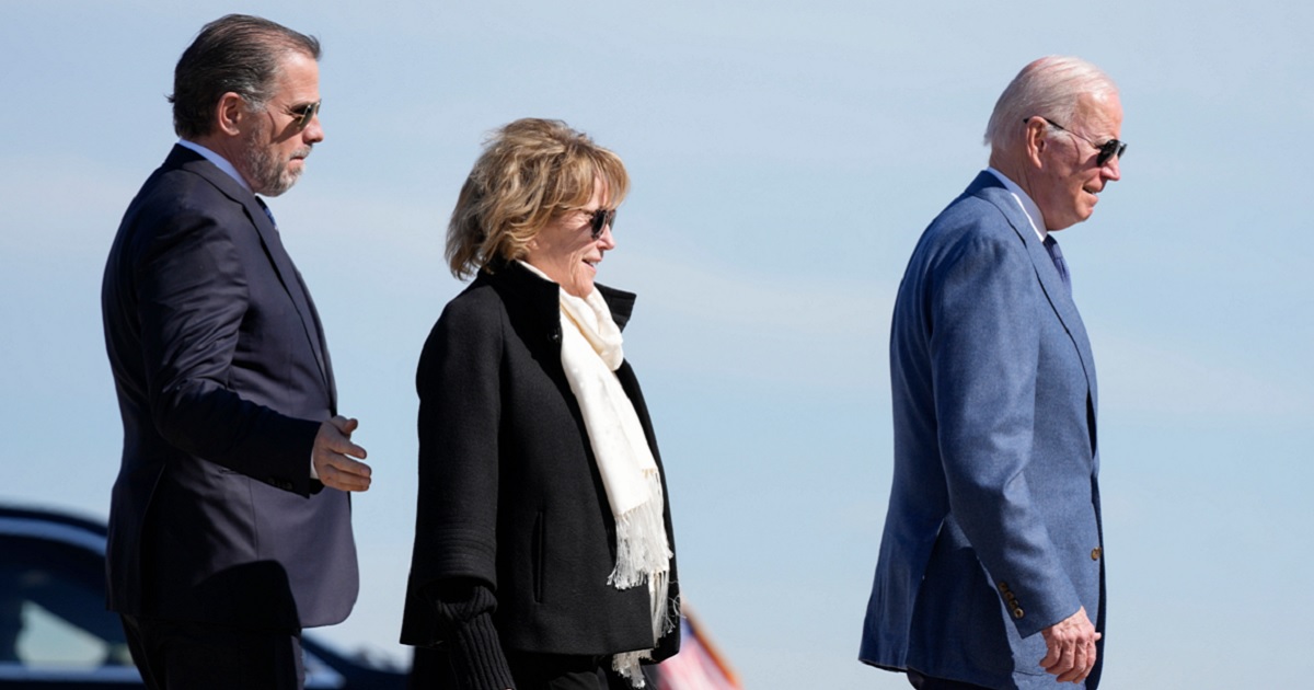 Hunter Biden, left, his sister, Valerie Biden, and President Joe Biden walk to board Air Force One on April 11 for a trip to Ireland.