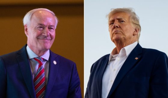 Former Arkansas Governor Asa Hutchinson, left, announces that he is running for president. Former President Donald Trump, right has previously announced he will be seeking the GOP nomination.