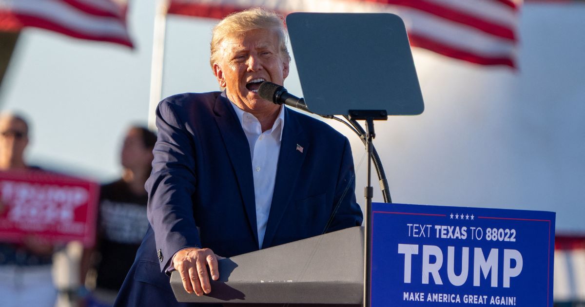 Former President Donald Trump speaks during a 2024 election campaign rally in Waco, Texas, on March 25.