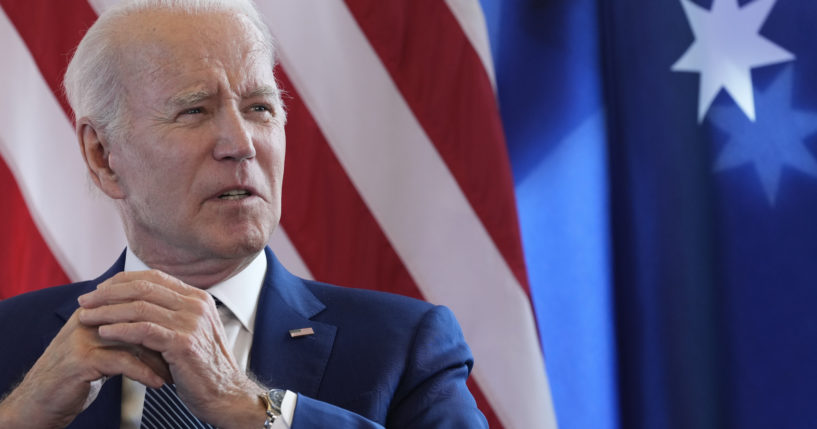 President Joe Biden answers questions on the U.S. debt limits ahead of a bilateral meeting with Australia's Prime Minister Anthony Albanese on the sidelines of the G7 Summit in Hiroshima, Japan, on Saturday.