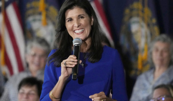 Republican presidential candidate Nikki Haley takes a question from the audience during a campaign gathering in Bedford, New Hampshire, on May 24.