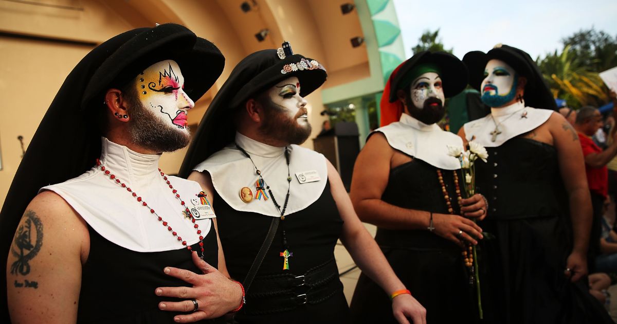 A Catholic lay group is calling for a boycott after the Los Angeles Dodgers re-invited the Sisters of Perpetual Indulgence, (pictured in a 2016 file photo), which they call "an anti-Catholic hate group," to be honored at the team's gay pride celebration.