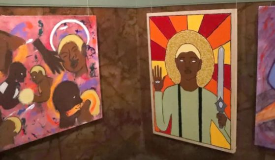 The exhibit reportedly was displayed next to an altar at the liberal Manhattan church, which offers a "gay-friendly" mass.