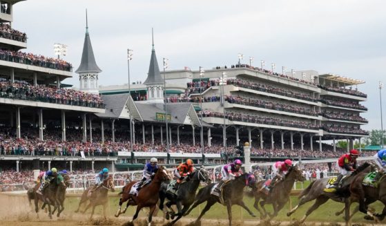 Horses race at Churchill Downs in Louisville, Kentucky, during the Kentucky Derby, on May 6.