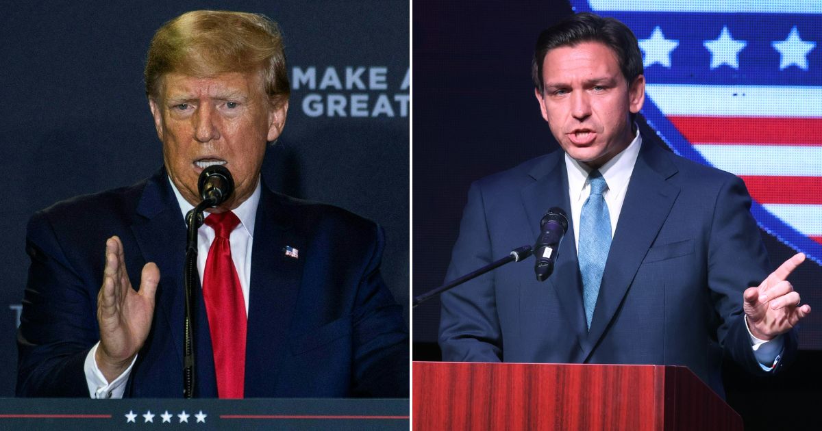 Trump reacts to DeSantis joining 2024 race, slams leftists in Truth Social post.