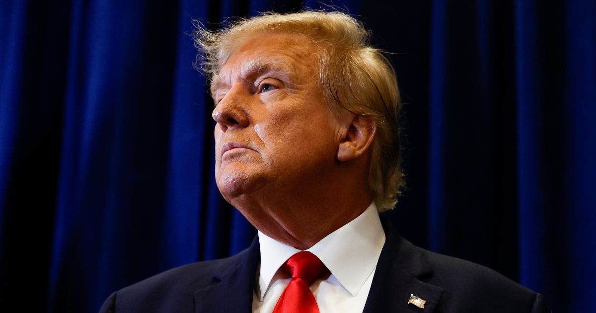 Former U.S. President Donald Trump speaks to reporters before his address at the annual Conservative Political Action Conference at the Gaylord National Resort and Convention Center in National Harbor, Maryland, on March 4.
