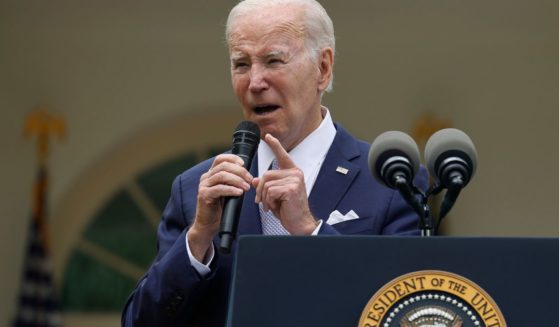 President Joe Biden delivers remarks in the Rose Garden at the White House on Monday in Washington, D.C.