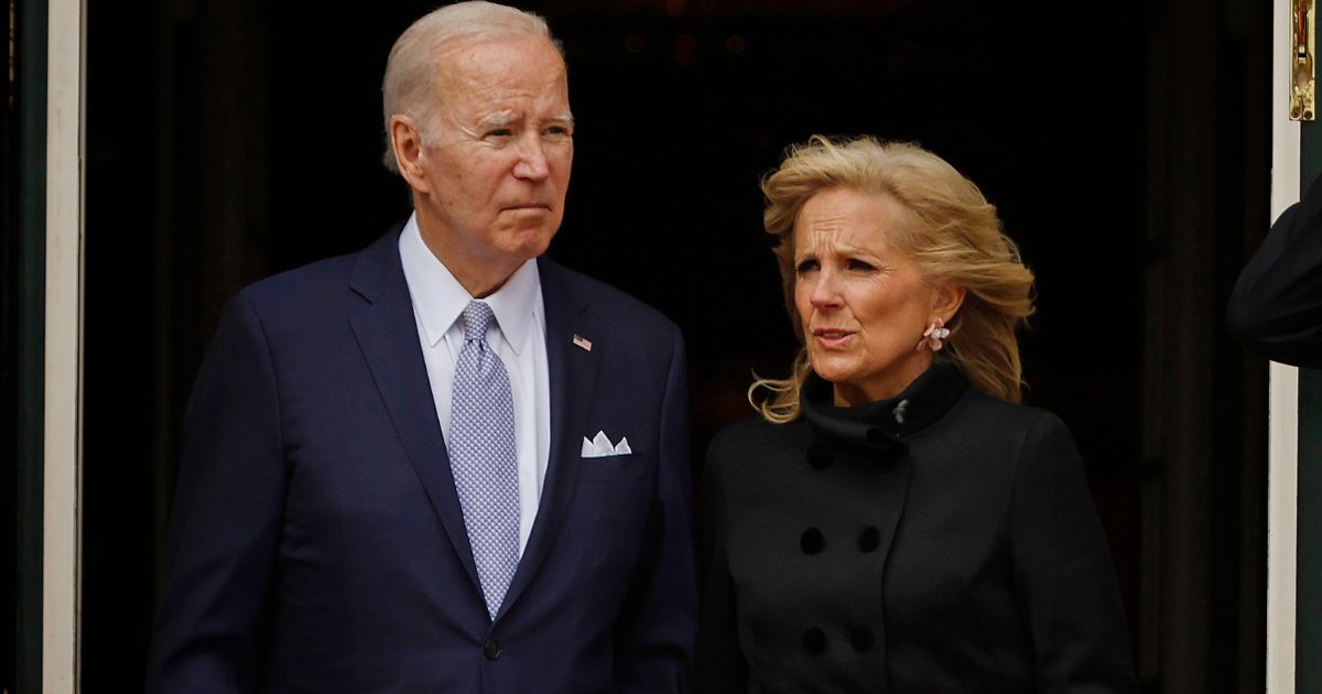 President Joe Biden, left, and first lady Jill Biden, right, walk out of the White House to receive President of the Philippines Ferdinand Marcos Jr. and his wife Louise Araneta-Marcos on May 1.