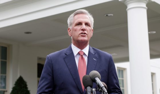 Speaker of the House Kevin McCarthy speaks to reporters at the White House on Tuesday in Washington, D.C.