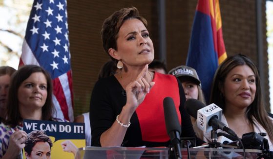 Arizona Republican gubernatorial candidate Kari Lake holds a news conference in Phoenix on Tuesday, one day after Maricopa County Superior Court Judge Peter Thompson dismissed her final legal claim challenging the November election results.