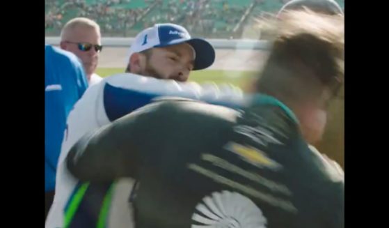 NASCAR driver Ross Chastain punches Noah Gragson on pit road as the two got into a fight.