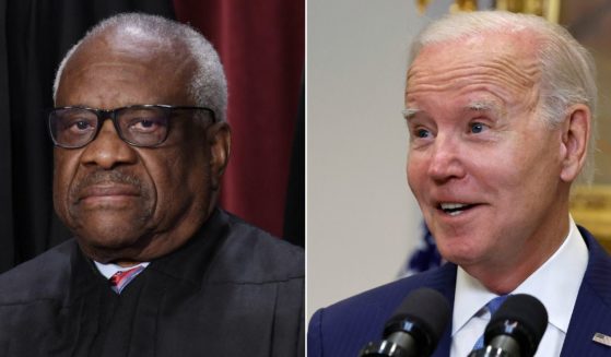 President Joe Biden, right, has taken multiple family vacations at luxury locations without declaring them in annual financial disclosure forms, according to a new report. Leftists have been crying foul against reports of Supreme Court Justices Clarence Thomas after recent reports that he did the same thing.