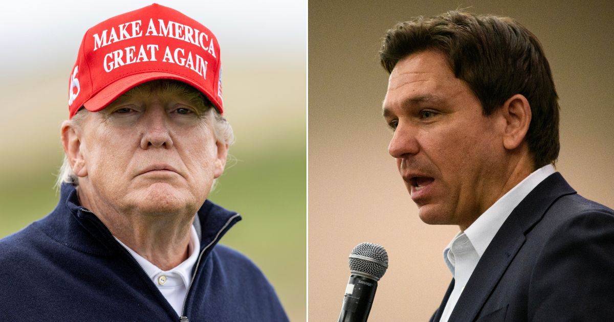 Former President Donald Trump, left, and presumed presidential candidate Gov. Ron DeSantis of Florida are both vying for the endorsement of New Hampshire state legislators.