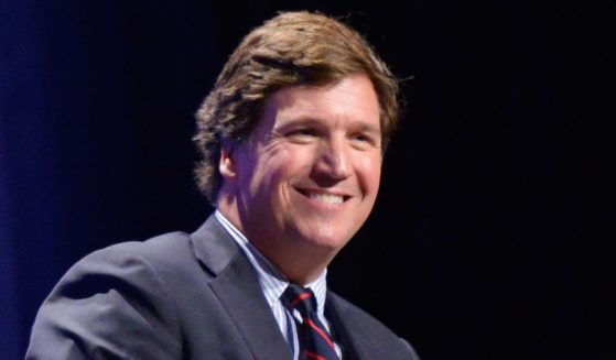 Tucker Carlson speaks during Politicon at the Los Angeles Convention Center on Oct. 21, 2018.
