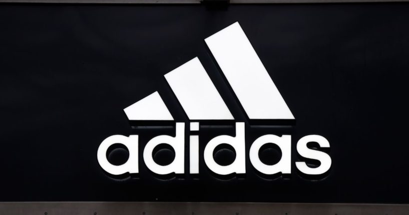 The logo of German sport brand Adidas is pictured on a store in Berlin on Jan. 25, 2016.