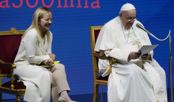 Pope Francis and Italian Premier Giorgia Meloni