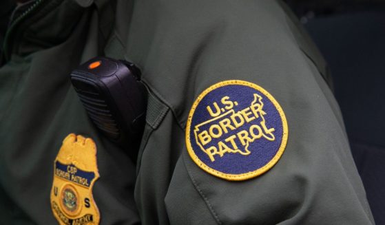 This photo shows a U.S. Border Patrol patch on a border agent's uniform in McAllen, Texas, on Jan. 15, 2019.