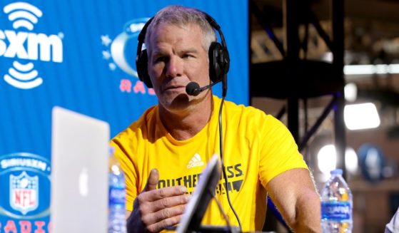 Former NFL player Brett Favre speaks onstage during day 3 of SiriusXM at Super Bowl LIV on Jan. 31, 2020, in Miami.