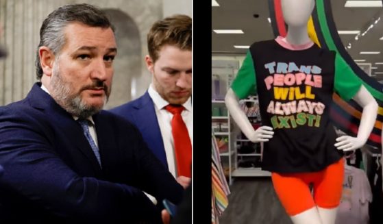 Sen. Ted Cruz, left; Target transgender marketing, right.