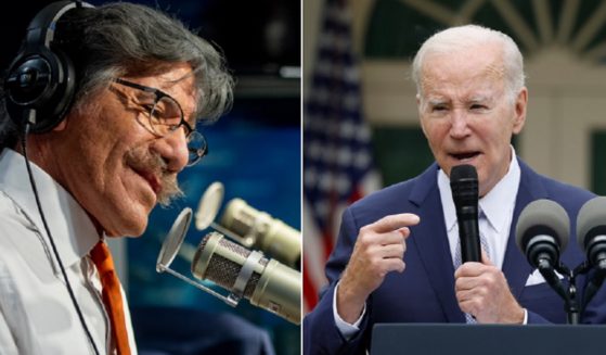 Fox contributor Geraldo Rivera, left; President Joe Biden, right.
