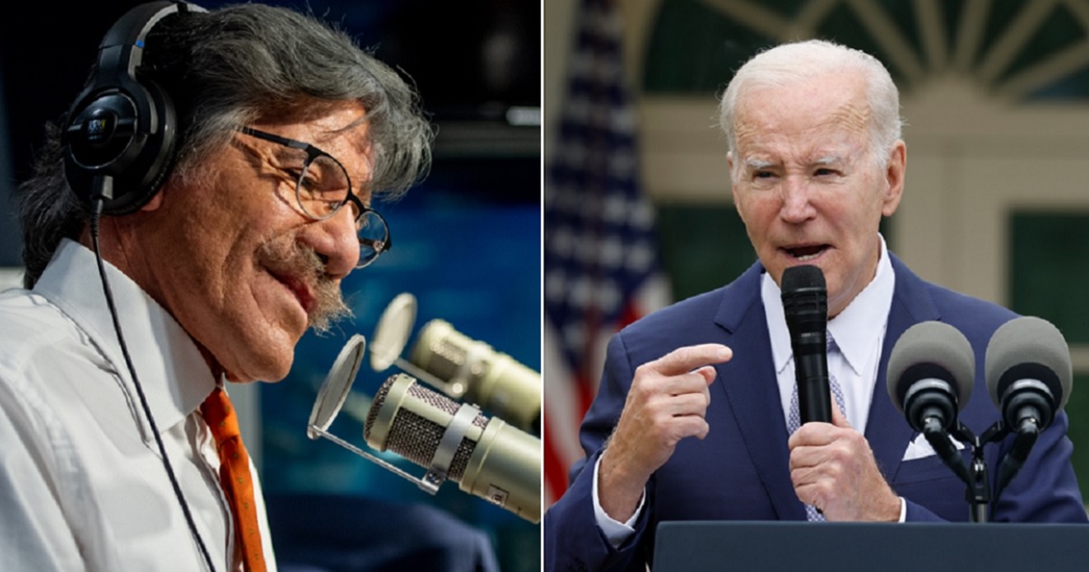 Fox contributor Geraldo Rivera, left; President Joe Biden, right.