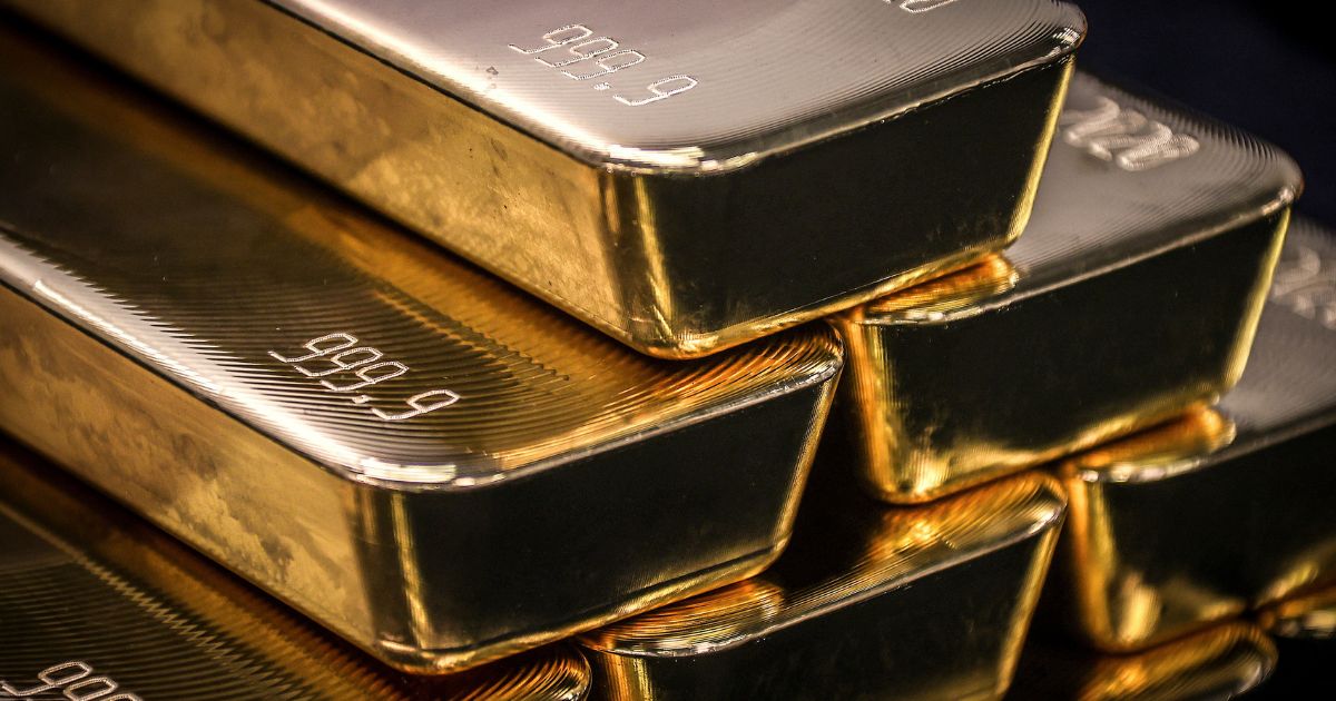 Gold bullion bars are pictured after being inspected and polished at the ABC Refinery in Sydney on Aug. 5, 2020.