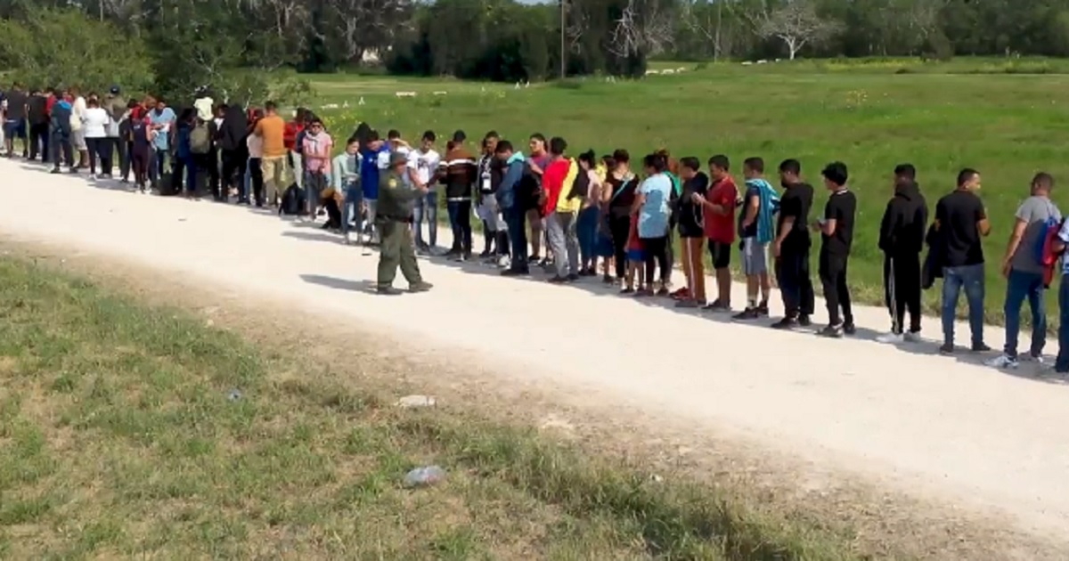 Illegal immigrants who've crossed the border near Brownsville, Texas, are lined up in anticipation of the end of Title 42.