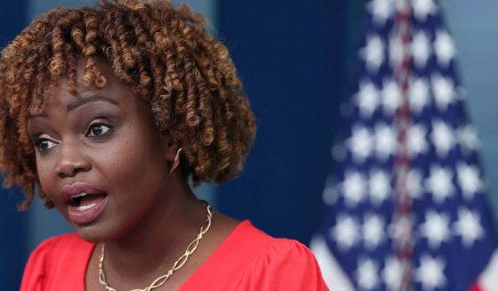 White House press secretary Karine Jean-Pierre speaks during the daily briefing at the White House on Wednesday in Washington, D.C.