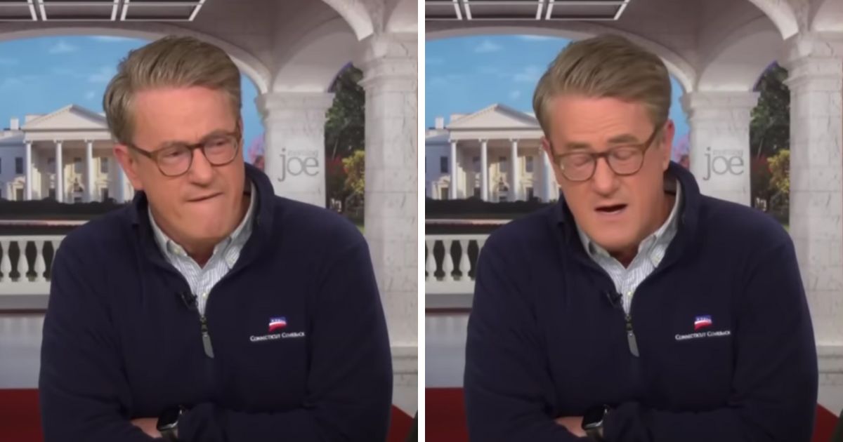 Both of these screen shots show MSNBC host Joe Scarborough reacting to Donald Trump's CNN town hall.