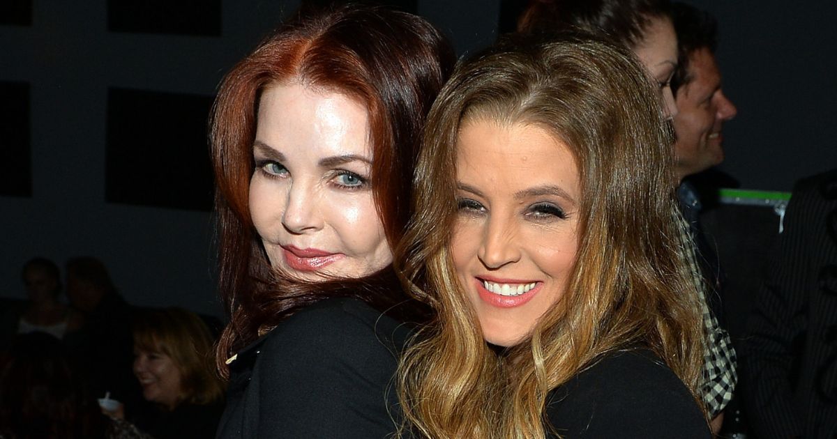 Priscilla Presley celebrates backstage with her daughter, Lisa Marie Presley, after Lisa Marie's performance at 3rd & Lindsley during the Americana Music Festival & Conference in Nashville, Tennessee, on Sept. 20, 2013.