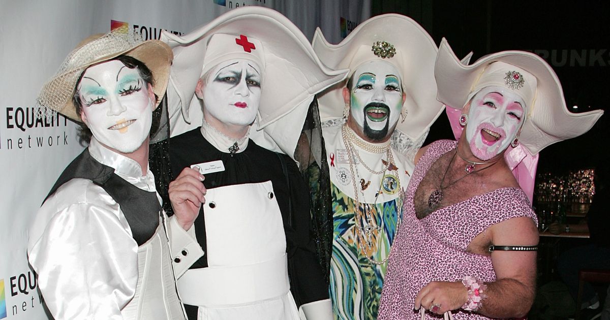 Members of Sisters of Perpetual Indulgence attend the Family Values Fundraiser and Silent Auction in West Hollywood, California, on Aug. 5, 2009.