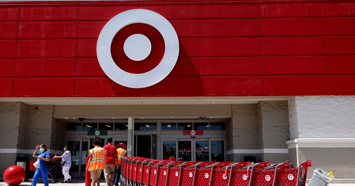 Carts are brought into a Target store on May 18, 2022, in Miami.