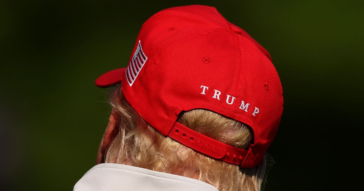 Former President Donald Trump looks on during the pro-am prior to the LIV Golf Invitational - DC at Trump National Golf Club on May 25, 2023 in Sterling, Virginia.
