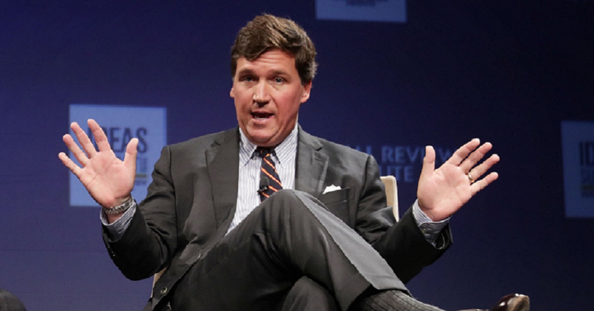 Former Fox News host Tucker Carlson is pictured in a 2019 file photo at the National Review Institute's Ideas Summit in Washington, D.C.