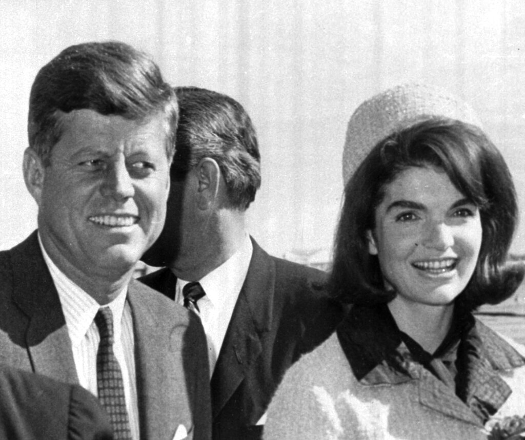 President John F. Kennedy and his wife Jacqueline arrive at Dallas Love Field, Nov. 22, 1963, the day he was assassinated.
