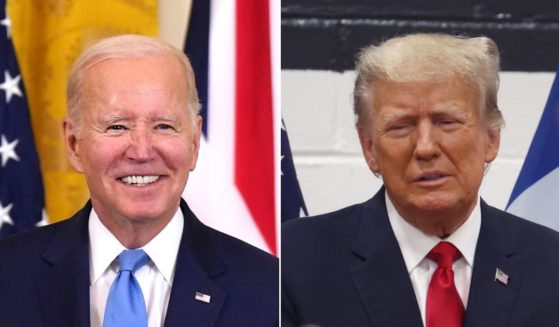 President Joe Biden, left, had reason to smile Thursday when an indictment was announced against former President Donald Trump.