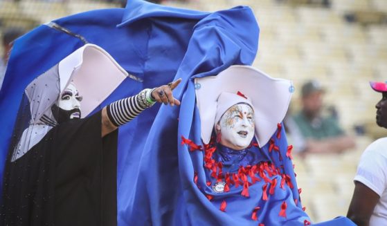 The Sisters of Perpetual Indulgence were recognized before the game between the Los Angeles Dodgers and the San Francisco Giants at Dodger Stadium Friday in Los Angeles.