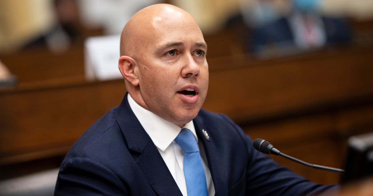 Rep. Brian Mast speaks as U.S. Secretary of State Antony Blinken testifies before the House Committee On Foreign Affairs on Capitol Hill in Washington, D.C., on March 10, 2021.