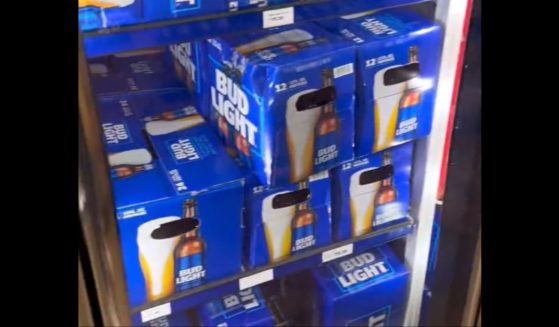 Cases of Bud Light are seen on shelves at a store in Bowling Green, Kentucky.