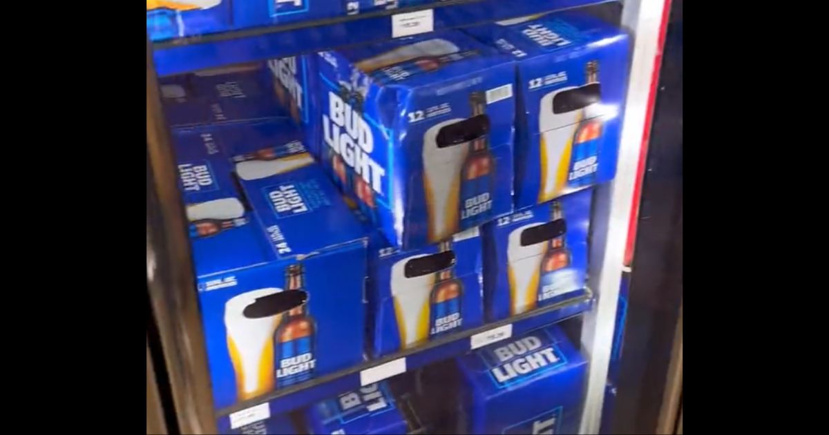Cases of Bud Light are seen on shelves at a store in Bowling Green, Kentucky.