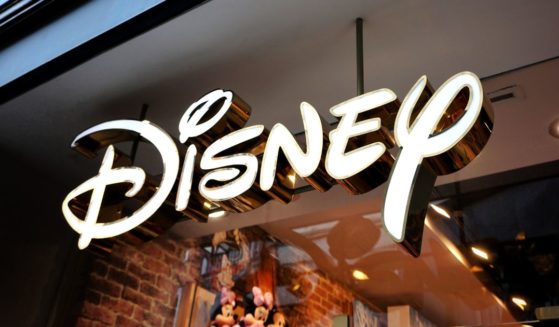 The Disney logo is seen at a store in this stock image.