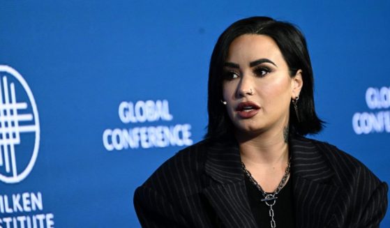 Demi Lovato speaks during the Milken Institute Global Conference in Beverly Hills, California, on May 3.