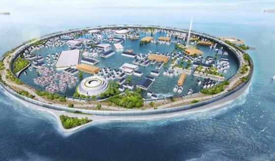 A Japanese design group has come up with a floating city they say could help 40,000 people ride out the apocalypse.