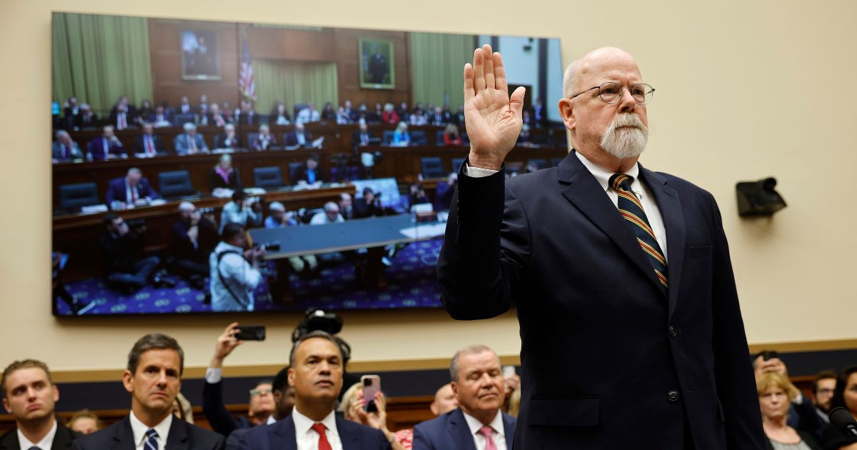 Special counsel John Durham is sworn-in to testify before the House Judiciary Committee in the Rayburn House Office Building in Washington on Wednesday