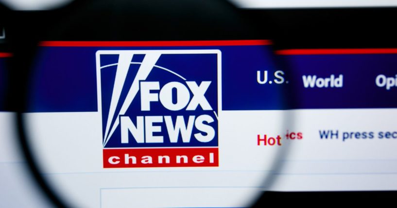 The Fox News logo is displayed on a computer screen in the above stock image.