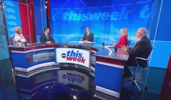 ABC Host Jonathan Karl attempts to report numbers regarding support for former President Donald Trump and current President Joe Biden on "This Week" on Sunday.