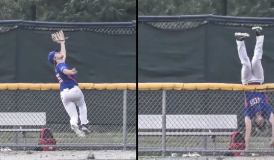 Jack Porter of the Lima Locos made an incredible, home run-robbing catch in a Great Lakes Summer Collegiate League game on Thursday.