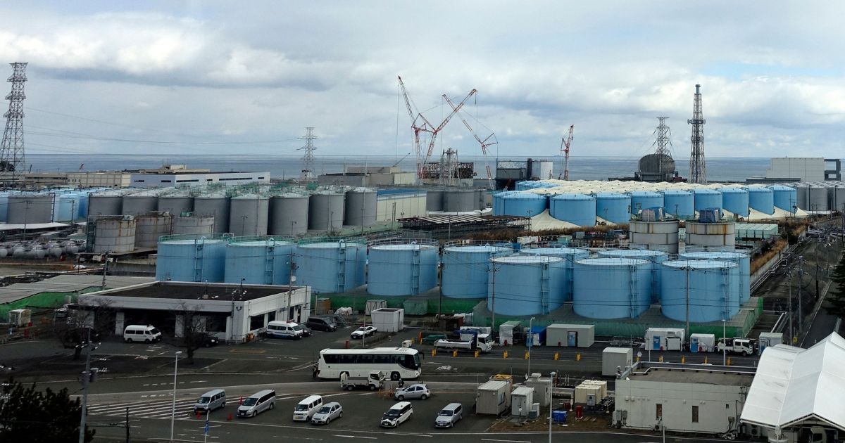 Tanks holding radioactive wastewater are seen at the Fukushima Daiichi nuclear power plant in Okuma, northeastern Japan, on Feb. 22.