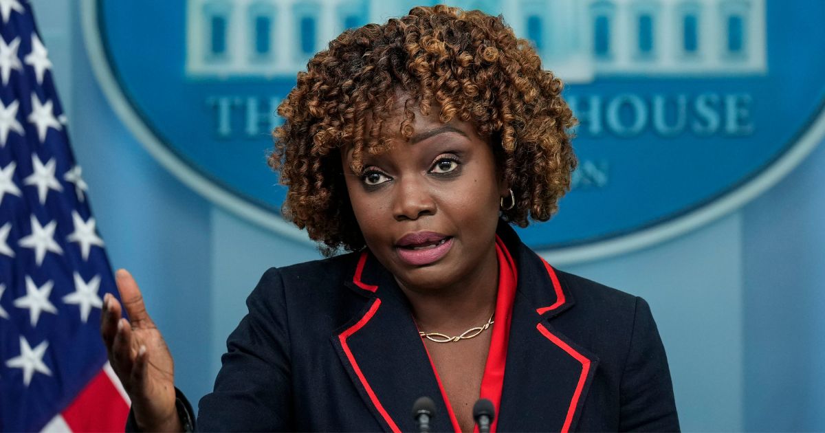 White House press secretary Karine Jean-Pierre speaks during the daily media briefing at the White House in Washington on May 23.