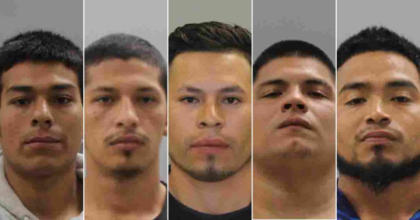 Alexis Alfredo Ayala Lopez, 21; Jose Roberto Ramos Lopez, 23; Ismael Lopez Lopez, 29; Elmer Bladimir Reyes Reyes, 27; and Ismael Ivan Rivera Canales, 20, have been charged with first-degree murder in the killing of a 15-year-old Frederick, Maryland, boy.